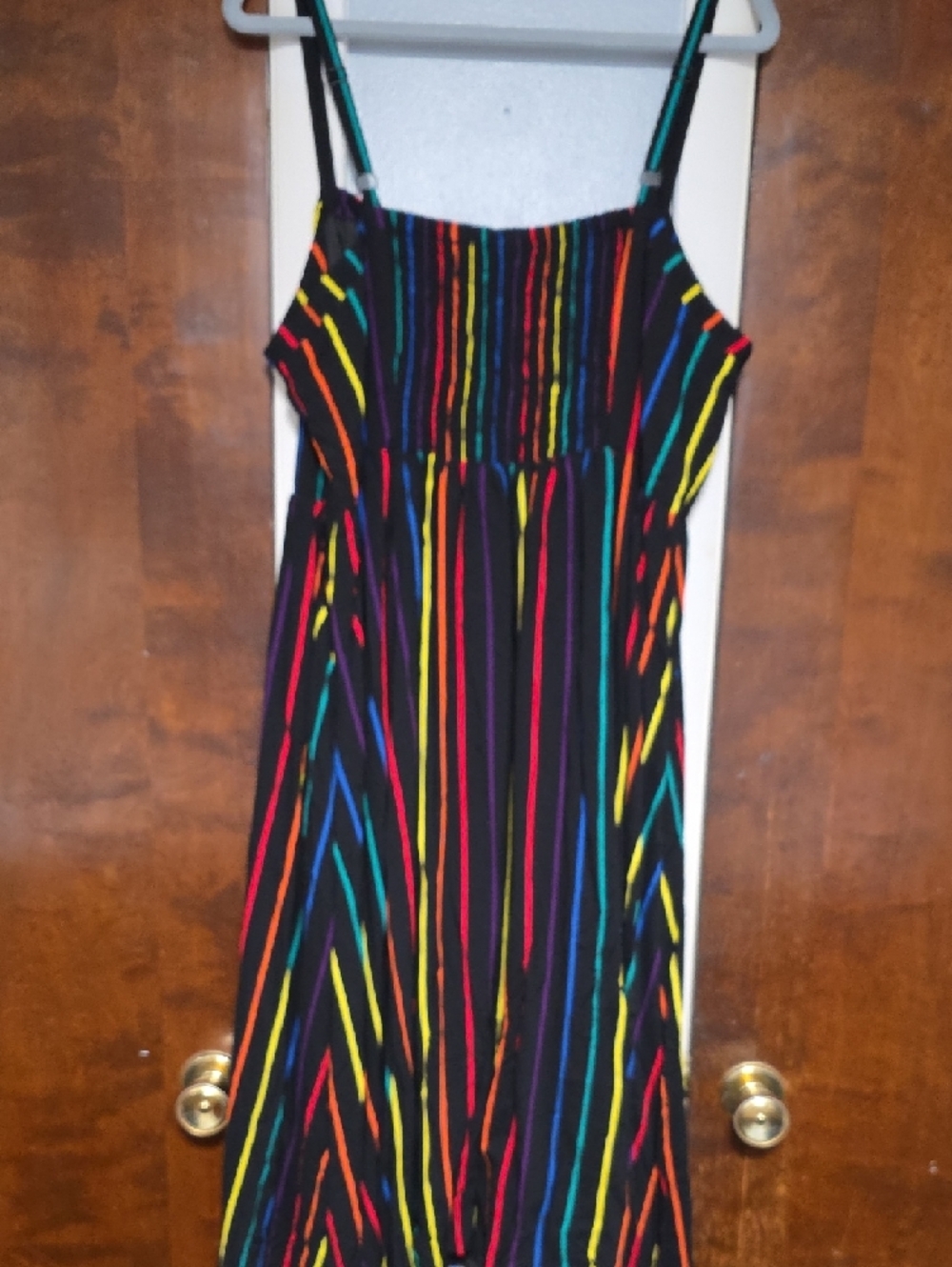 NWT SIZE 2 Rainbow Stretch Sleevless Chalis Mid Skirt Dress - Picture 2 of 3